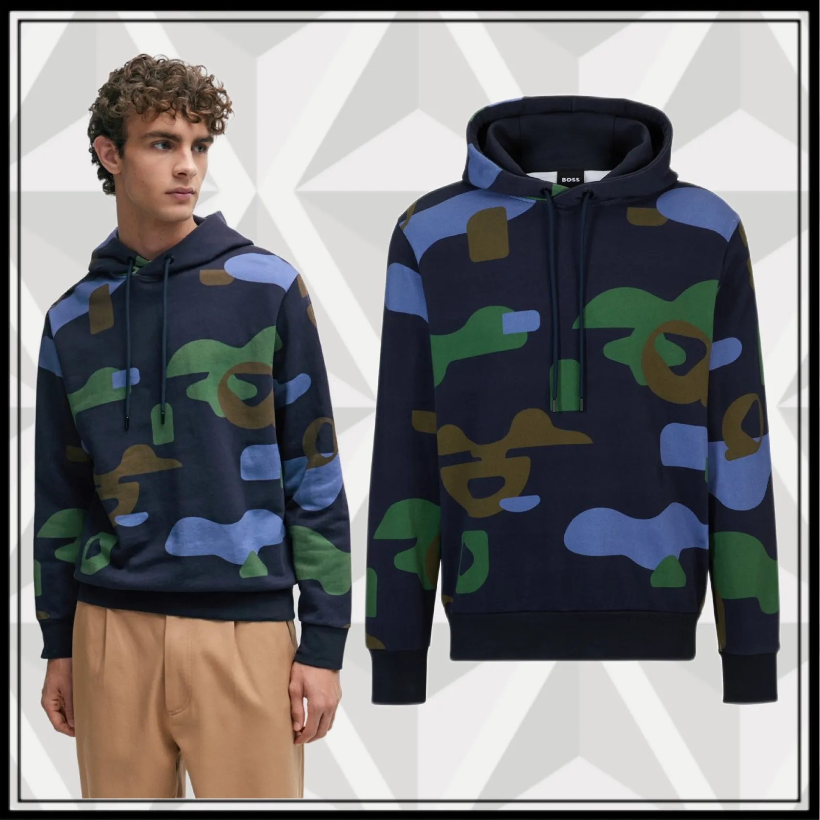 Hugo Boss Camouflage Pullovers | Street Style Long Sleeves Cotton