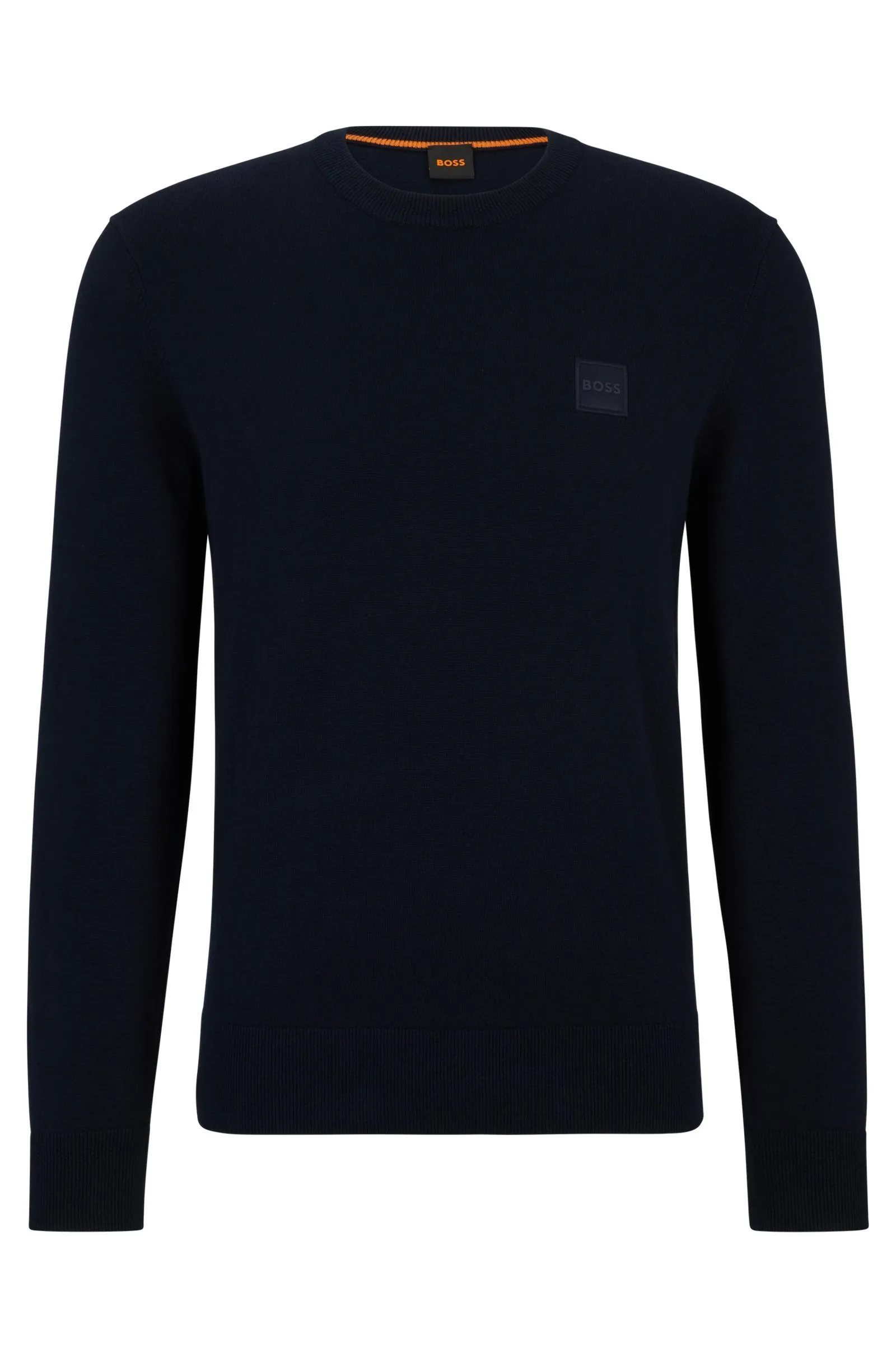 Hugo Boss crew neck pullovers - cashmere long sleeves, plain cotton logo