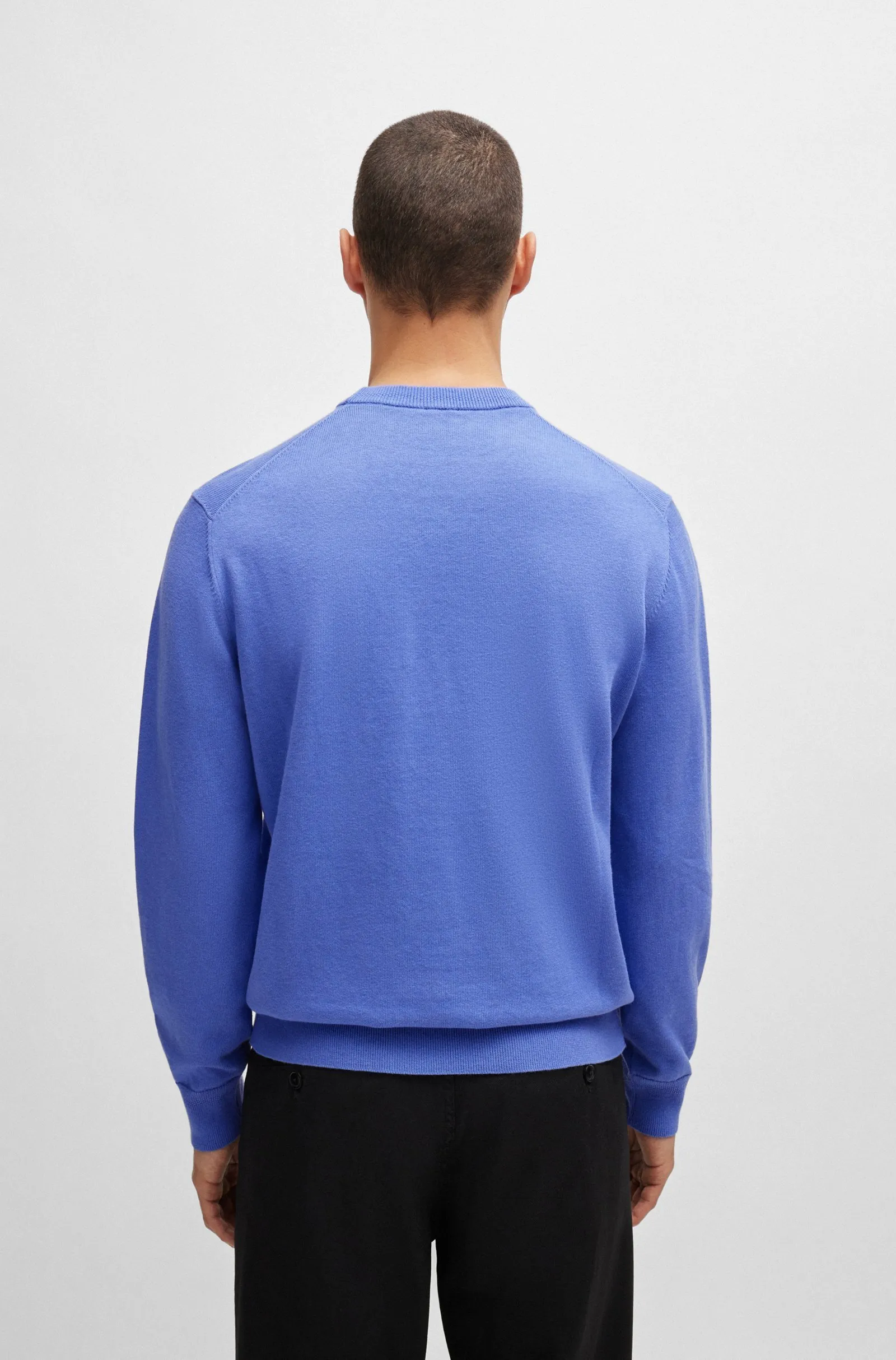 Hugo Boss crew neck pullovers - cashmere long sleeves, plain cotton logo