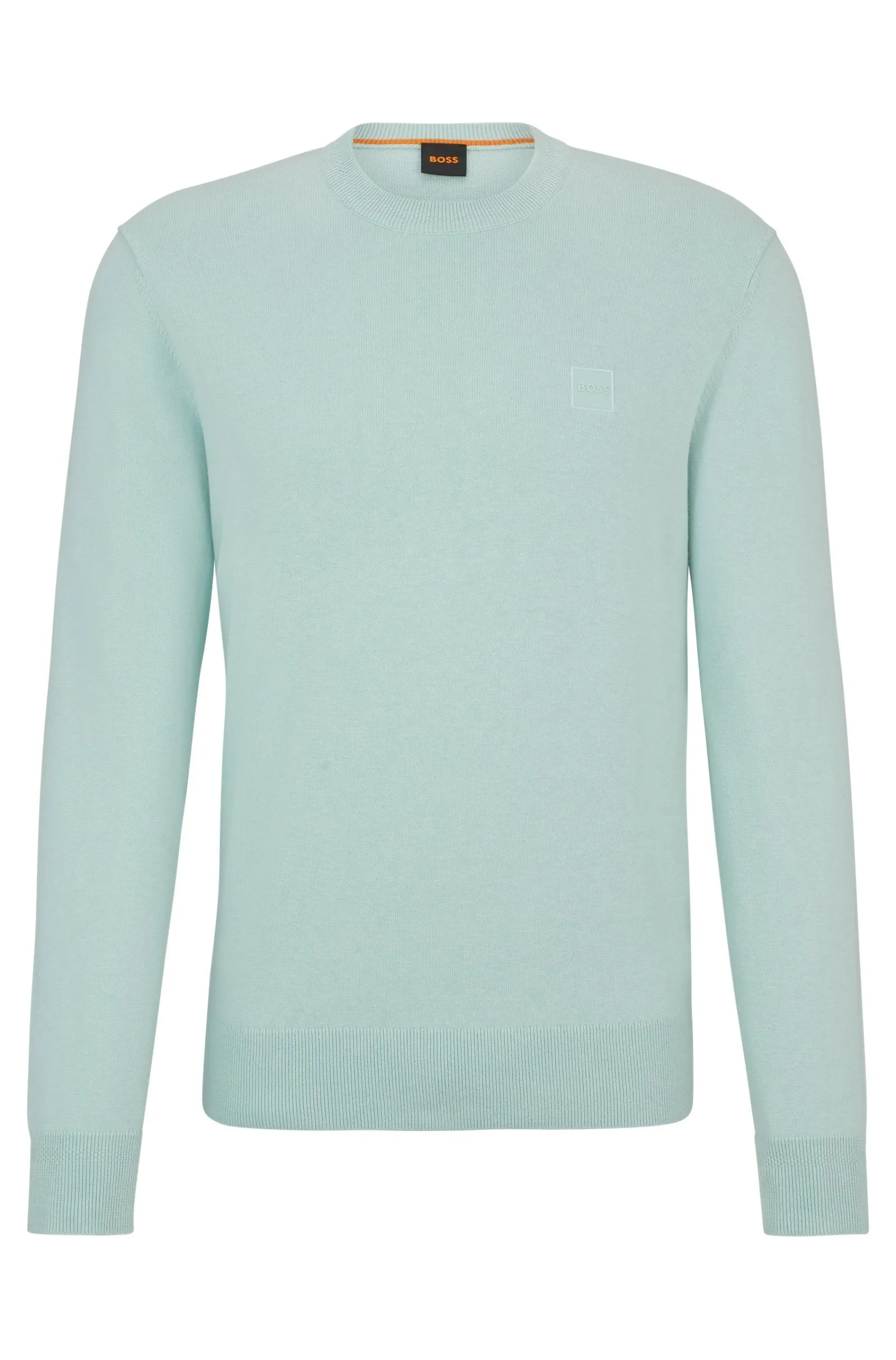 Hugo Boss crew neck pullovers - cashmere long sleeves, plain cotton logo