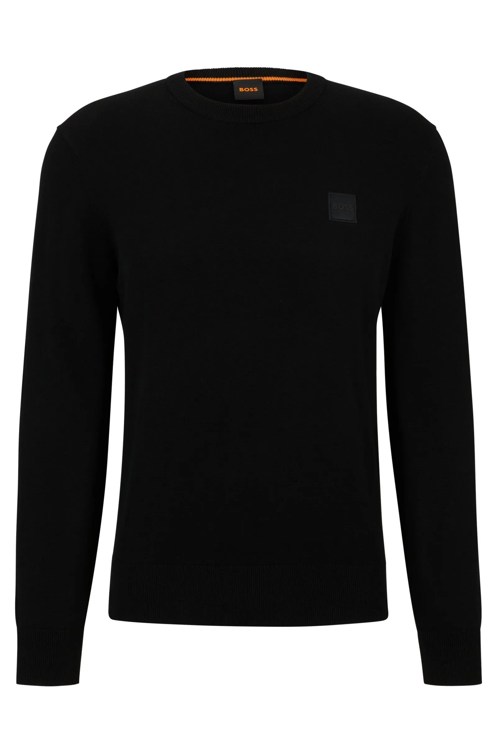 Hugo Boss crew neck pullovers - cashmere long sleeves, plain cotton logo