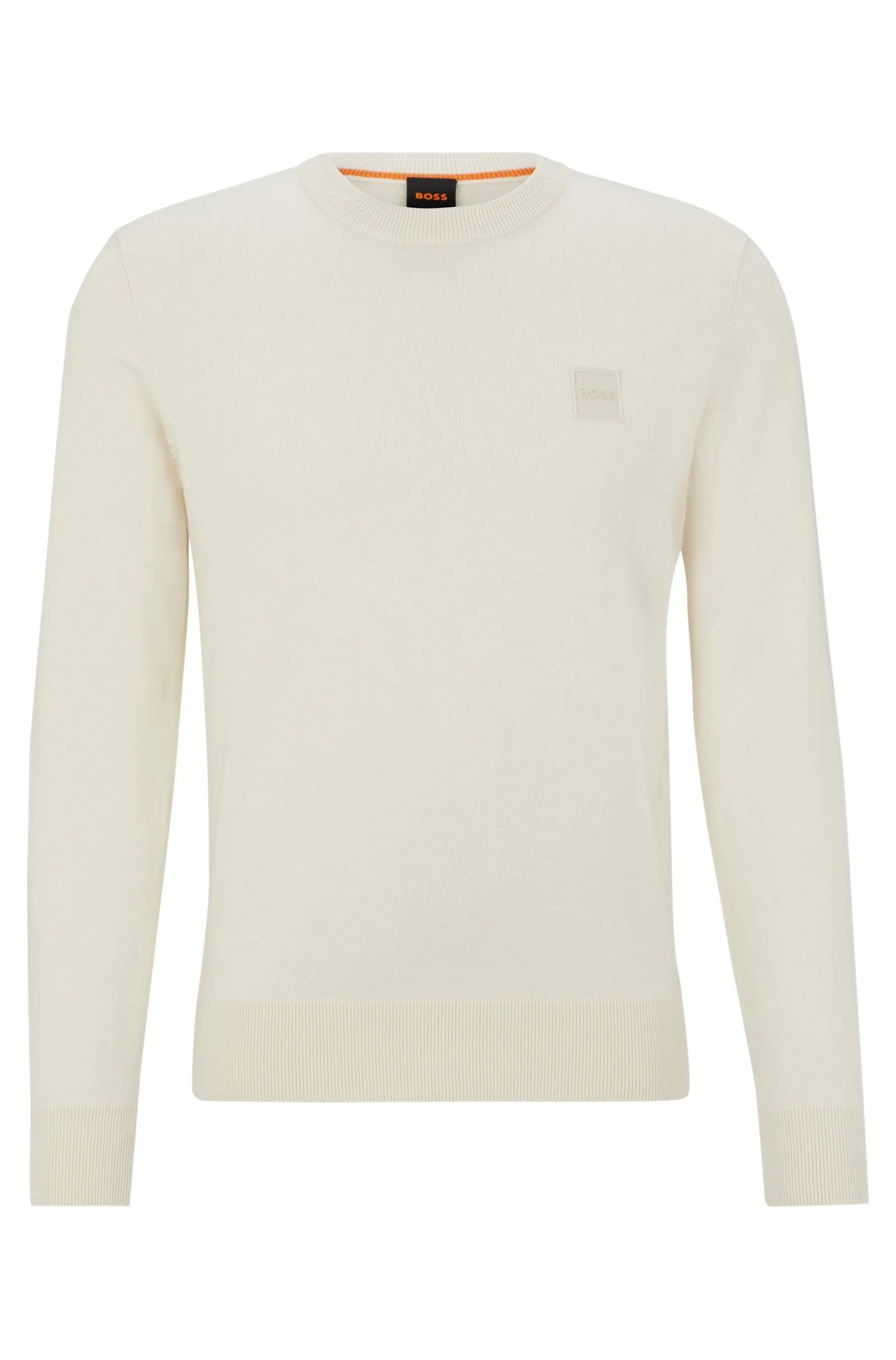 Hugo Boss crew neck pullovers - cashmere long sleeves, plain cotton logo