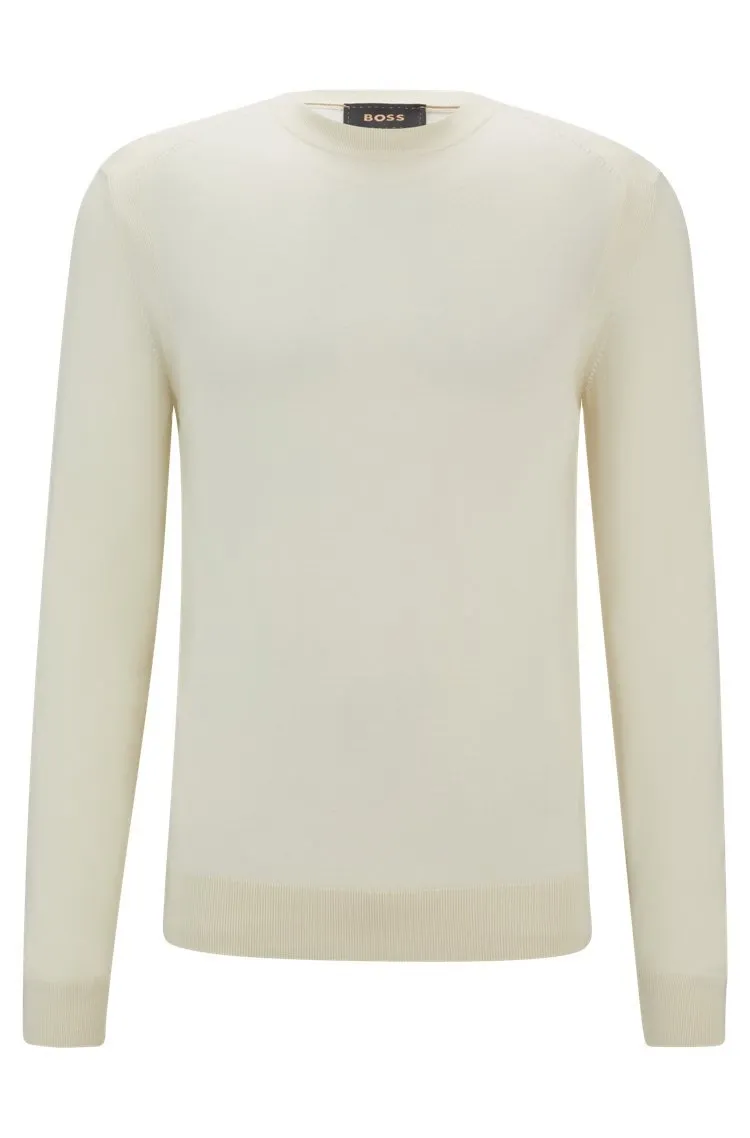 Hugo Boss Crew Neck Wool Cashmere Silk Long Sleeves Plain Pullovers