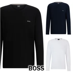 Hugo Boss Long Sleeve Logo T-shirt - Plain Cotton