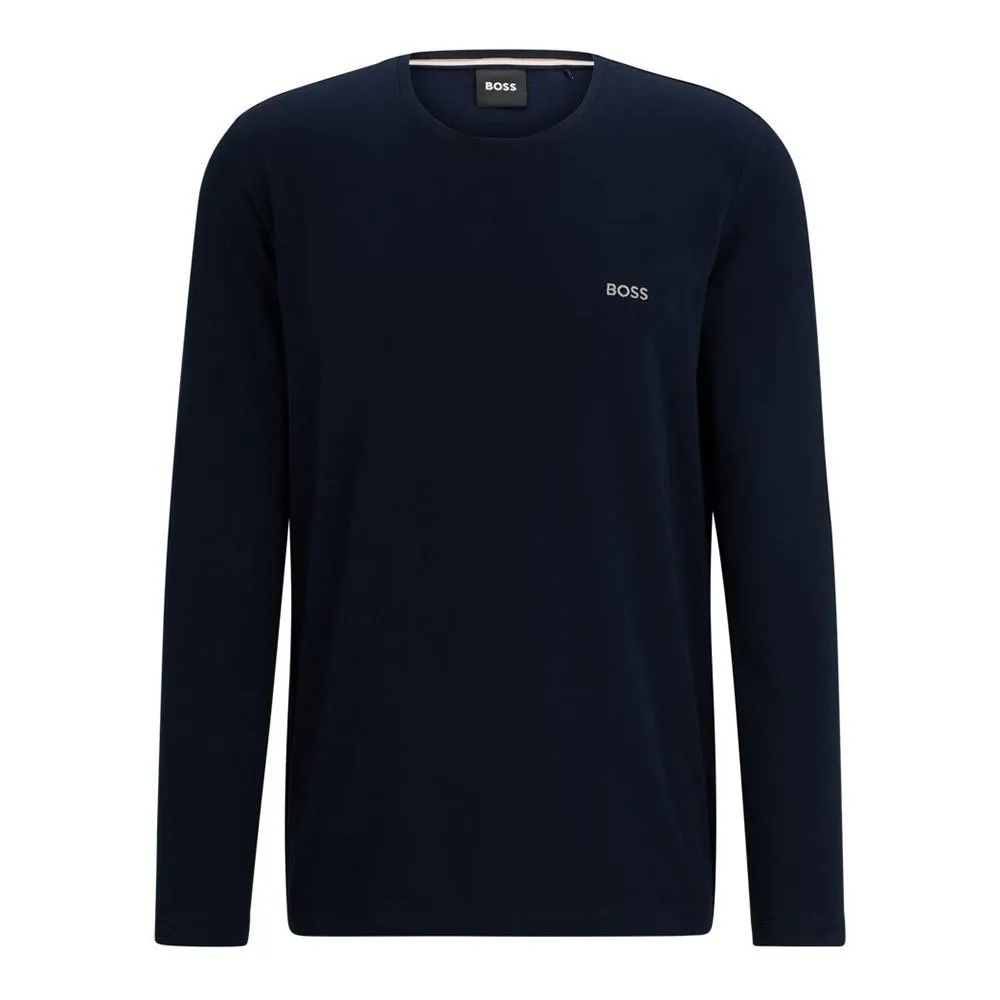 Hugo Boss Long Sleeve Logo T-shirt - Plain Cotton