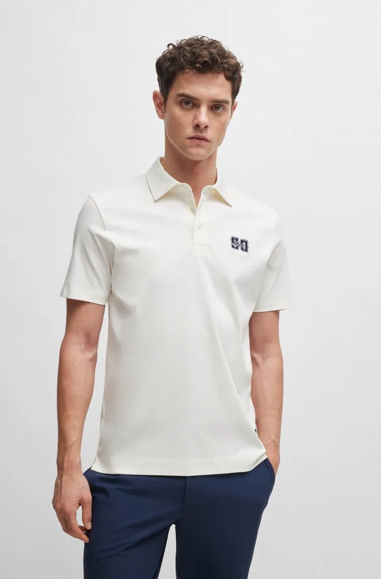 Hugo Boss Plain Cotton Short Sleeve Logo Polos