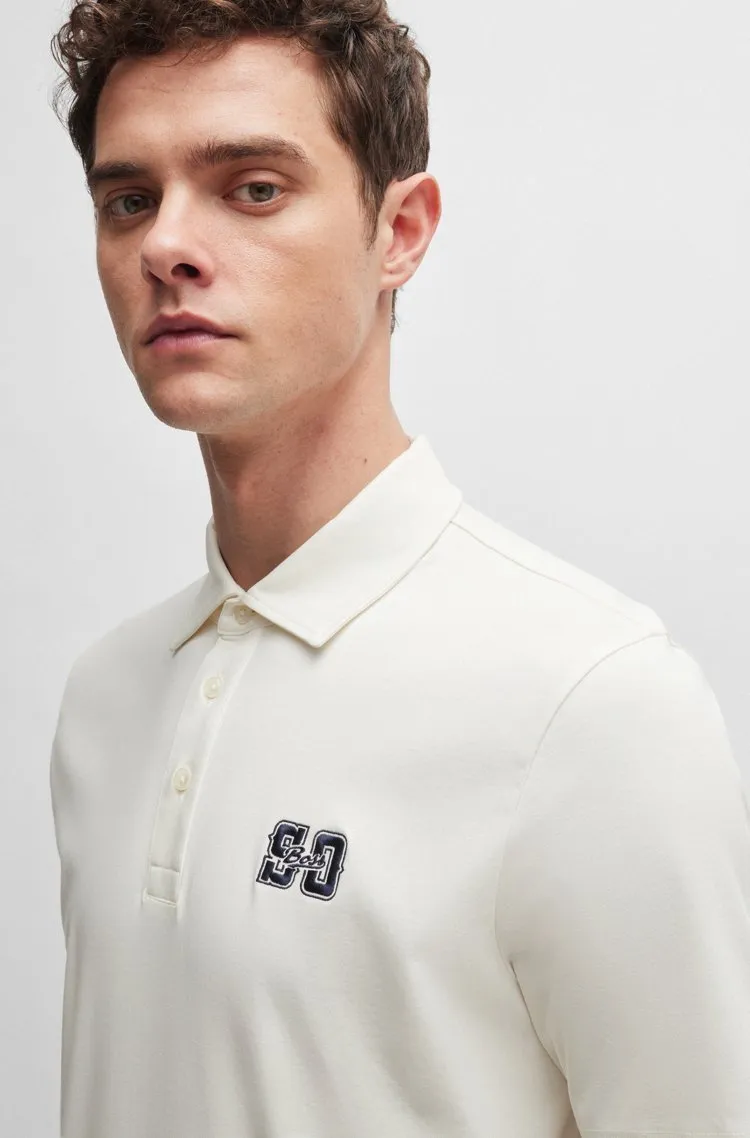 Hugo Boss Plain Cotton Short Sleeve Logo Polos