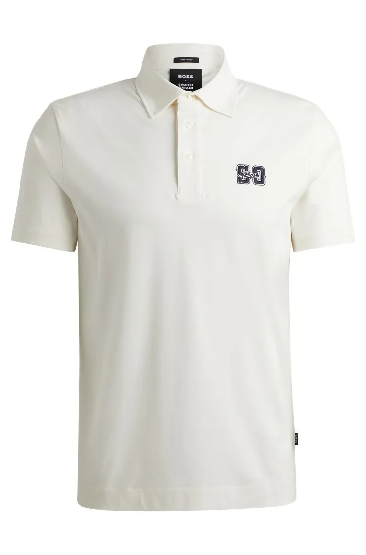 Hugo Boss Plain Cotton Short Sleeve Logo Polos