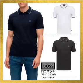 Hugo Boss Plain Cotton Short Sleeve Logo Polos