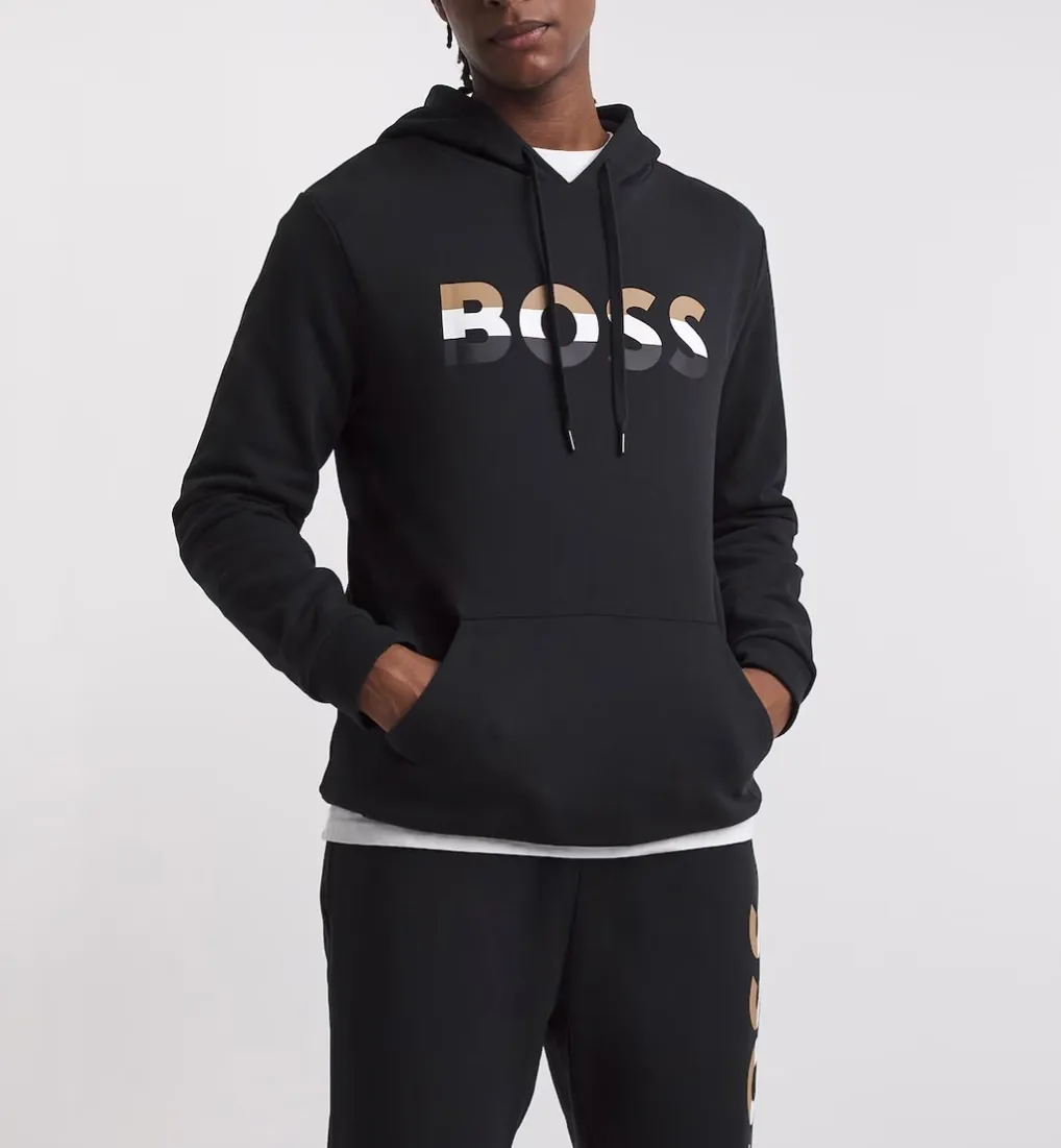 Hugo Boss street style long sleeves cotton logo - stripes unisex