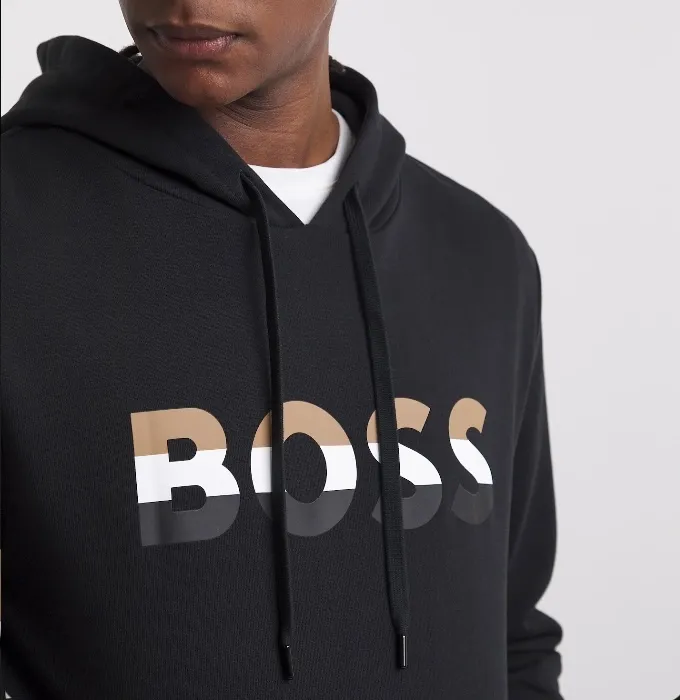 Hugo Boss street style long sleeves cotton logo - stripes unisex