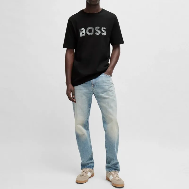 Hugo Boss Street Style U-Neck Cotton Short Sleeves Logo T-Shirts