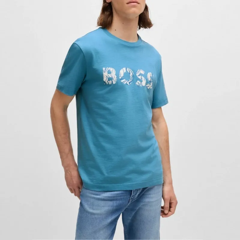 Hugo Boss Street Style U-Neck Cotton Short Sleeves Logo T-Shirts