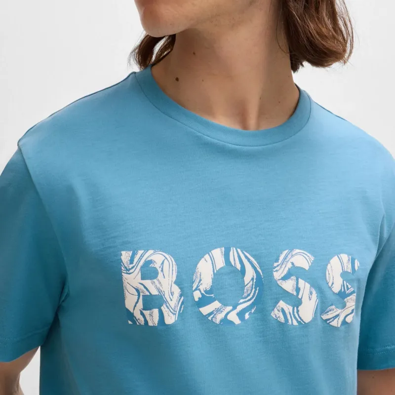 Hugo Boss Street Style U-Neck Cotton Short Sleeves Logo T-Shirts