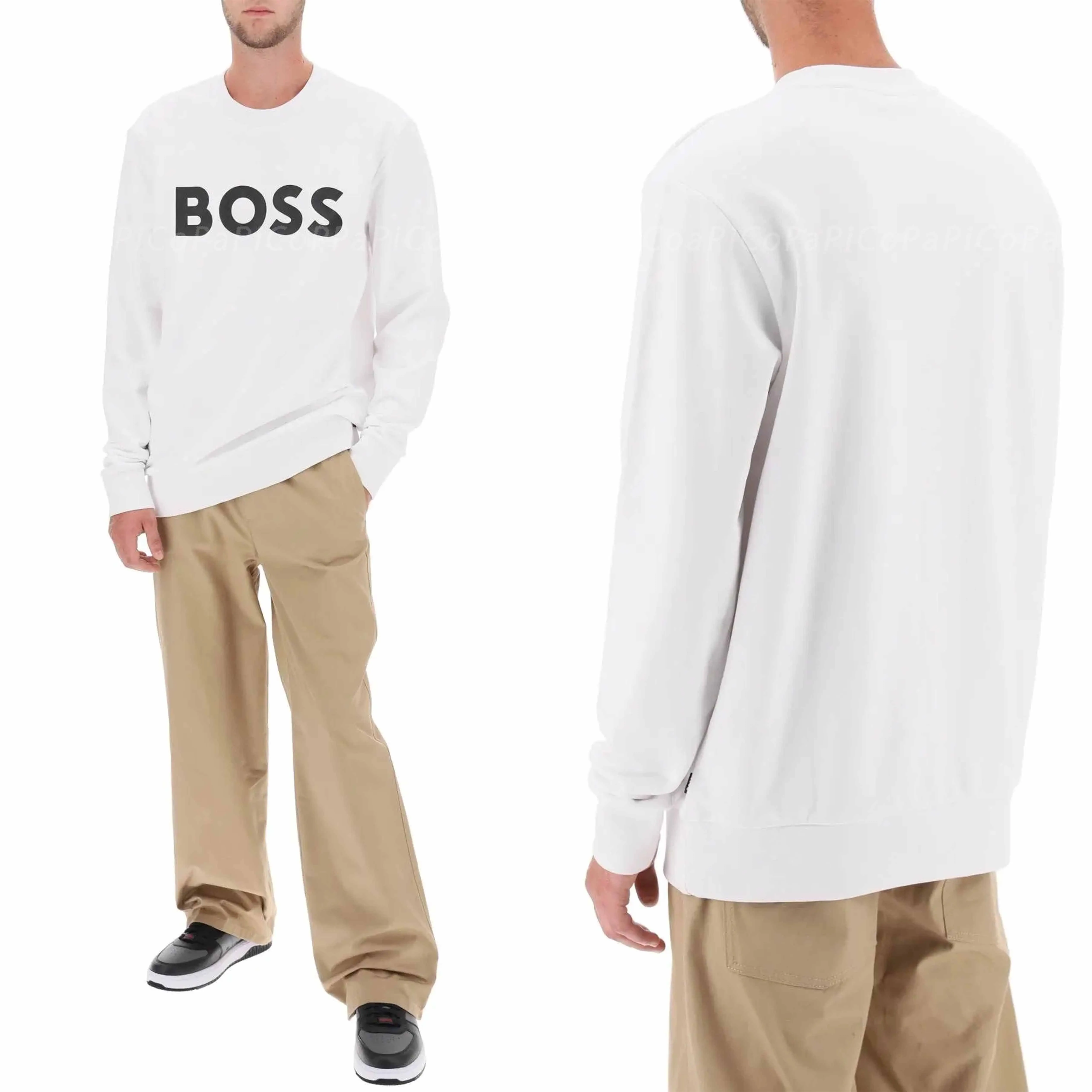 Hugo Boss Unisex Sweat Long Sleeves Cotton Logo - Street Style