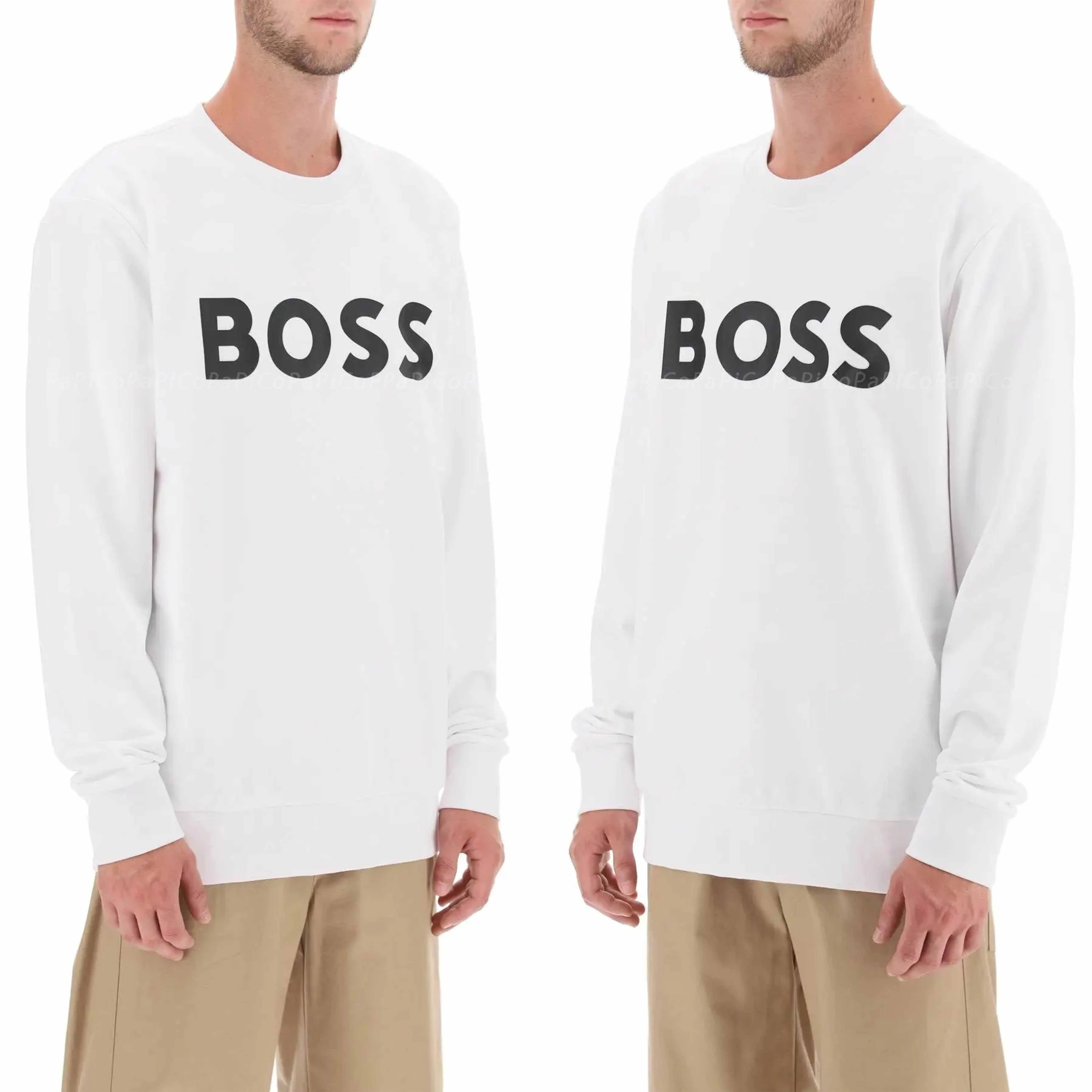 Hugo Boss Unisex Sweat Long Sleeves Cotton Logo - Street Style