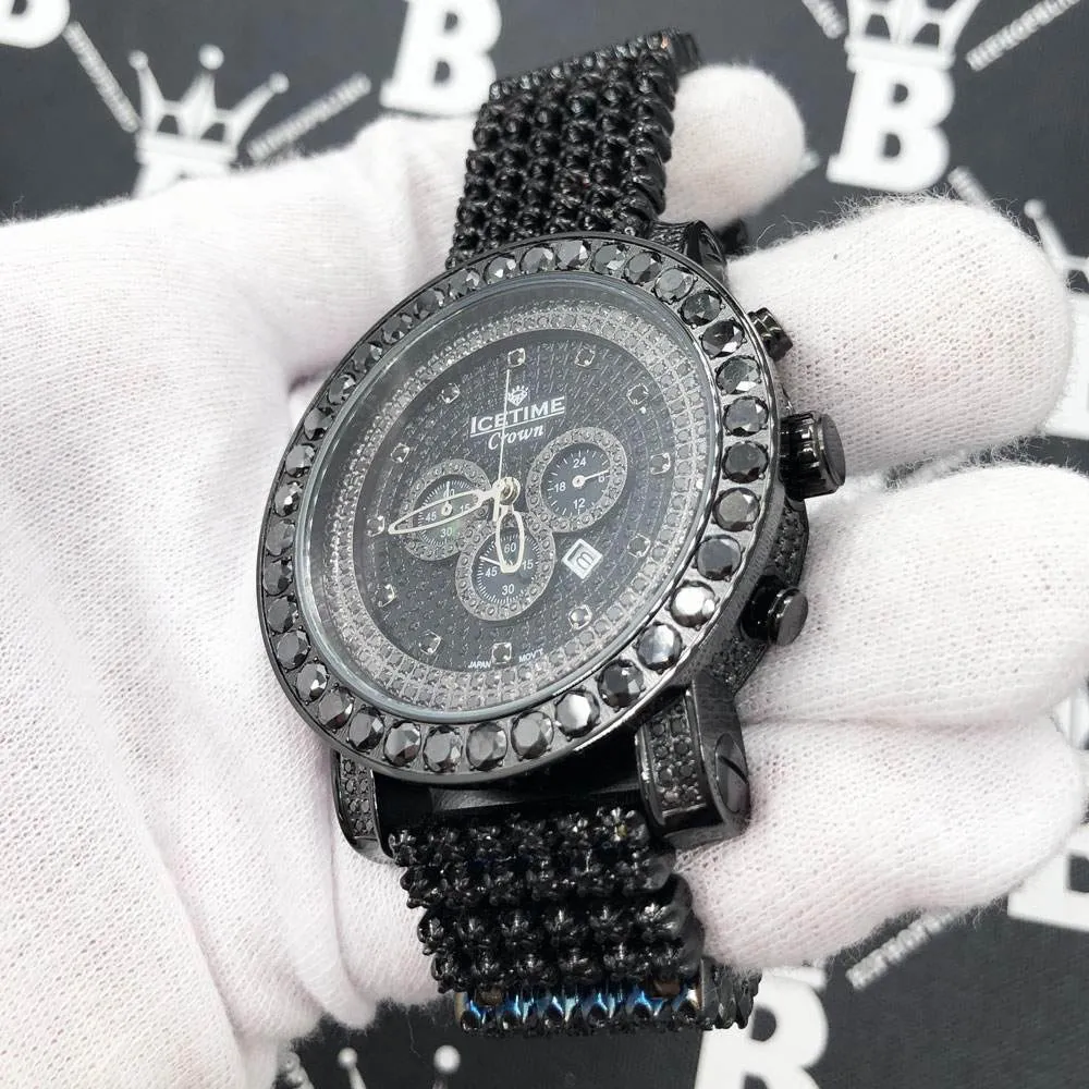 Ice Time Black Diamond Watch 10cttw