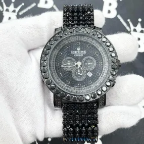 Ice Time Black Diamond Watch 10cttw