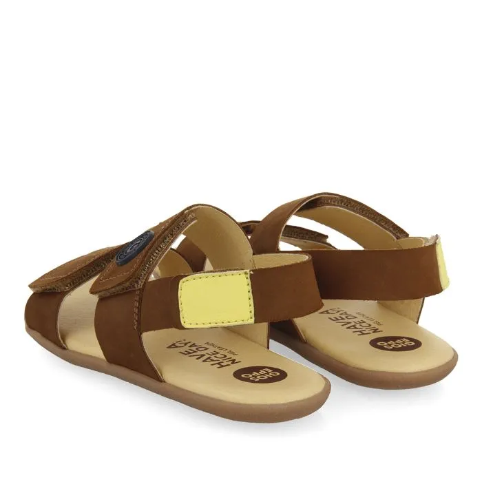 LEATHER-LOOK SANDALS WITH YELLOW ACCENTS FOR BOYS AND GIRLS CORNWALL