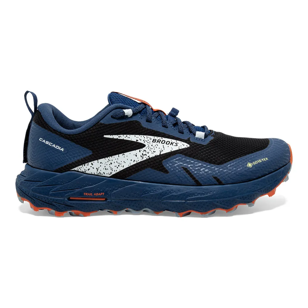 Men's Brooks Cascadia 17 GTX - Black/Blue/Firecracker - Size 11 (Medium)