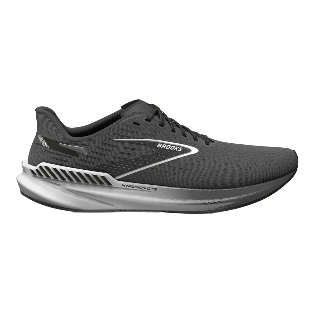 Men's Brooks Hyperion GTS Gunmetal Black White 14 D Medium