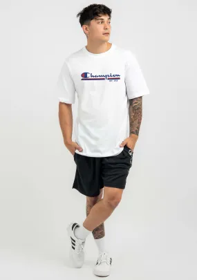 Mens Champion SPS Tee with Graphic Print in White - AUTJN