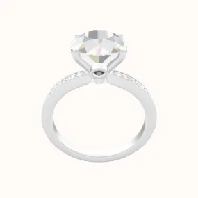 Micro Pave Engagement Ring with Accent Diamond Head - Shop Now