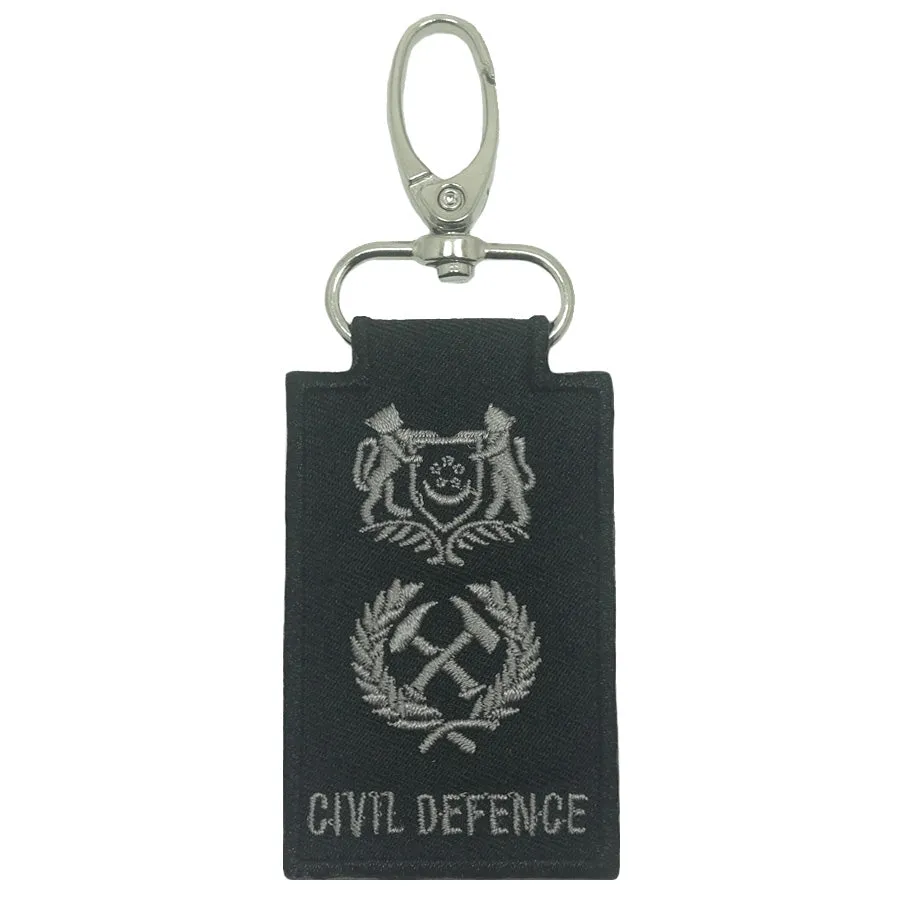 MINI SCDF RANK KEYCHAIN - BLACK FOLIAGE DC