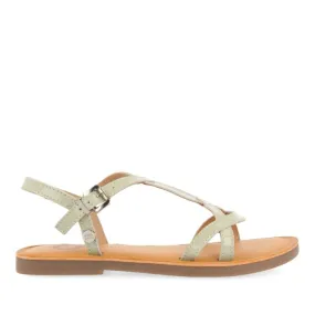 MINT COLOR LEATHER SANDALS WITH STRAPS FOR GIRL SARPY