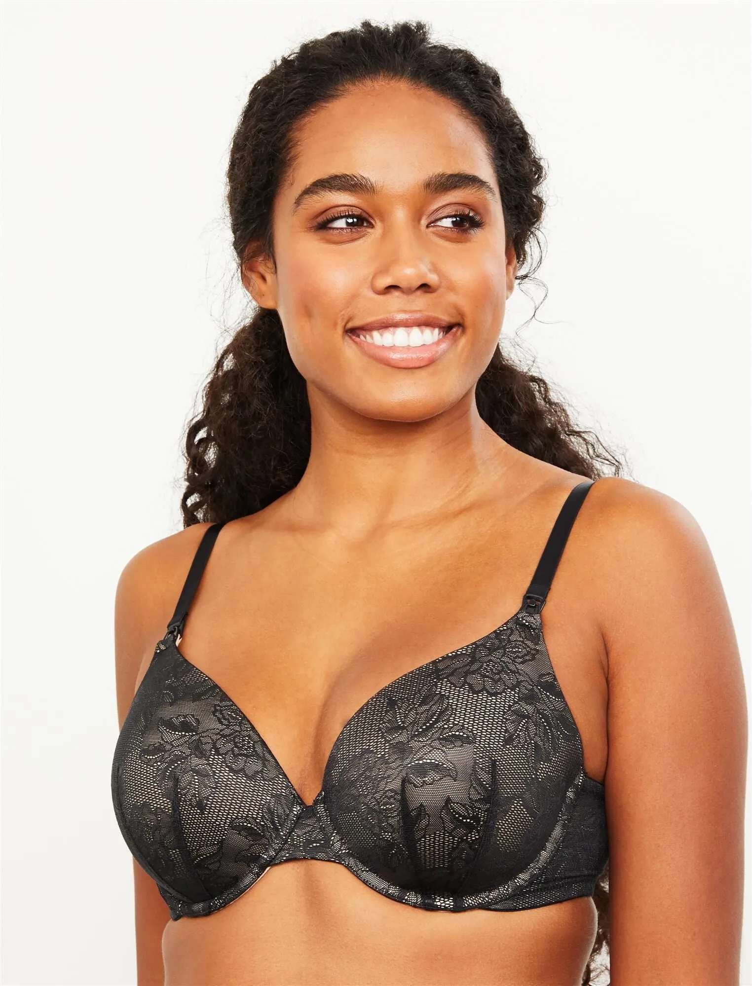 Motherhood Maternity Nursing Bra 34G, Full Coverage, Black