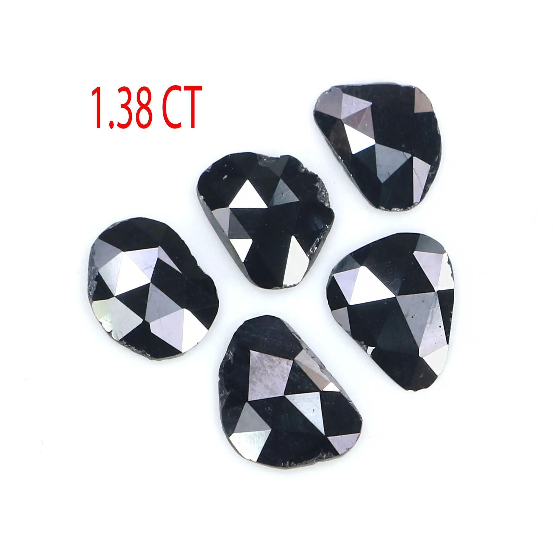 Natural Black Color Diamond 1.38 CT 6.42 MM Slice Shape Rose Cut KR2619