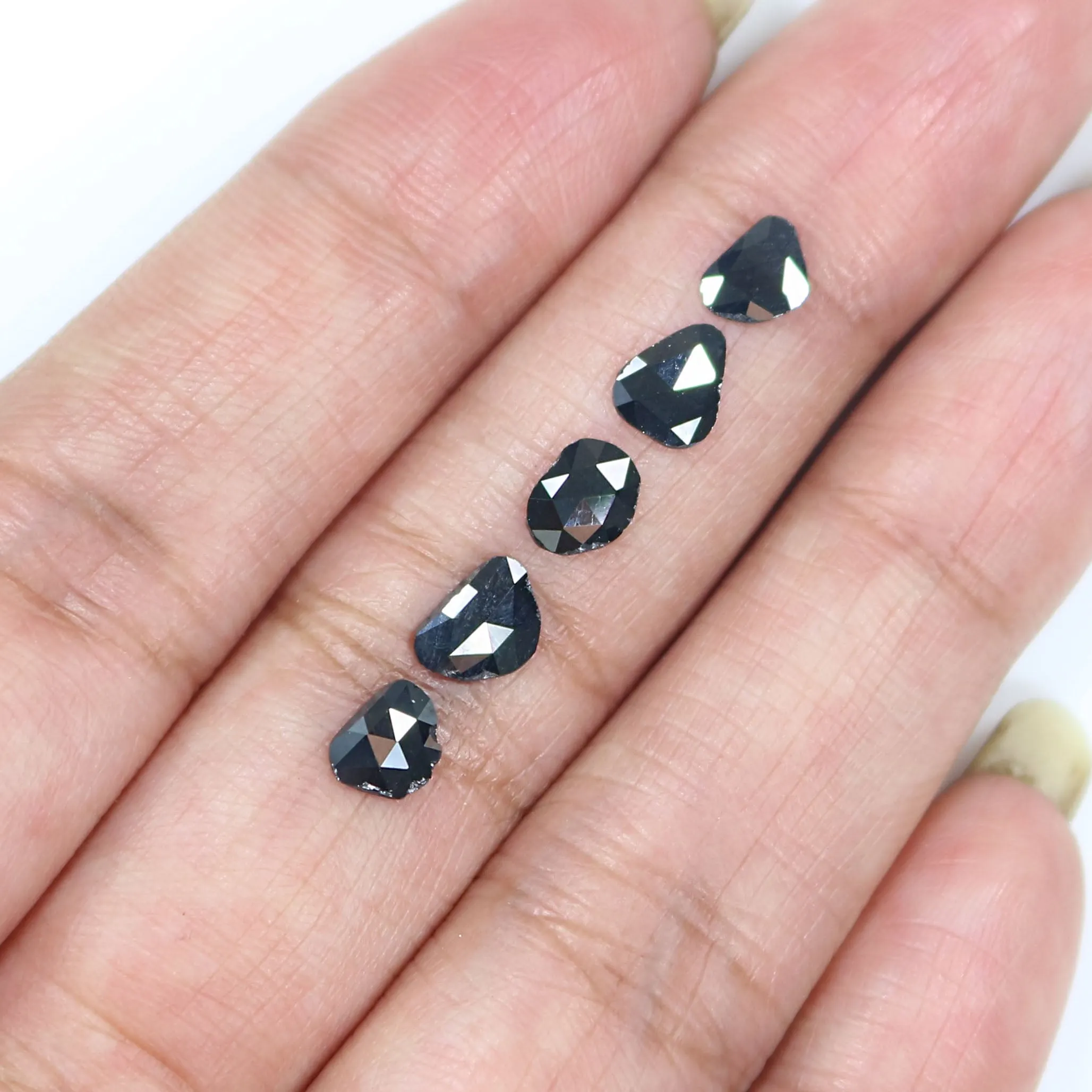 Natural Black Color Diamond 1.38 CT 6.42 MM Slice Shape Rose Cut KR2619