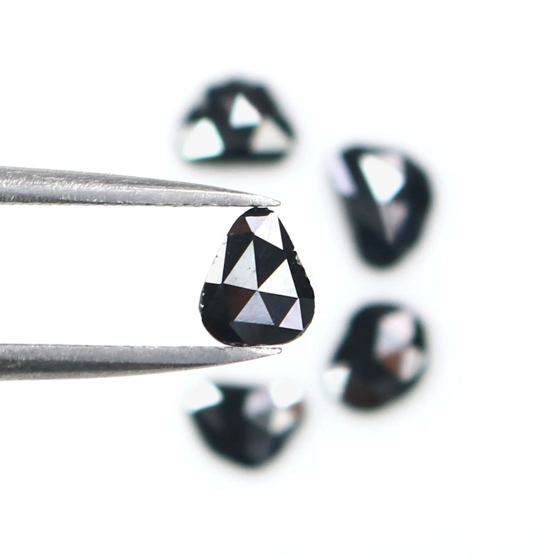 Natural Black Color Diamond 1.38 CT 6.42 MM Slice Shape Rose Cut KR2619