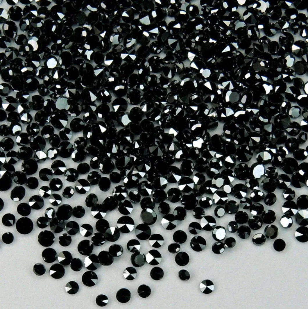 Natural black loose diamonds lot of 100pcs, round shape, single cut, 0.80 to 1.35mm in size, code Q09.