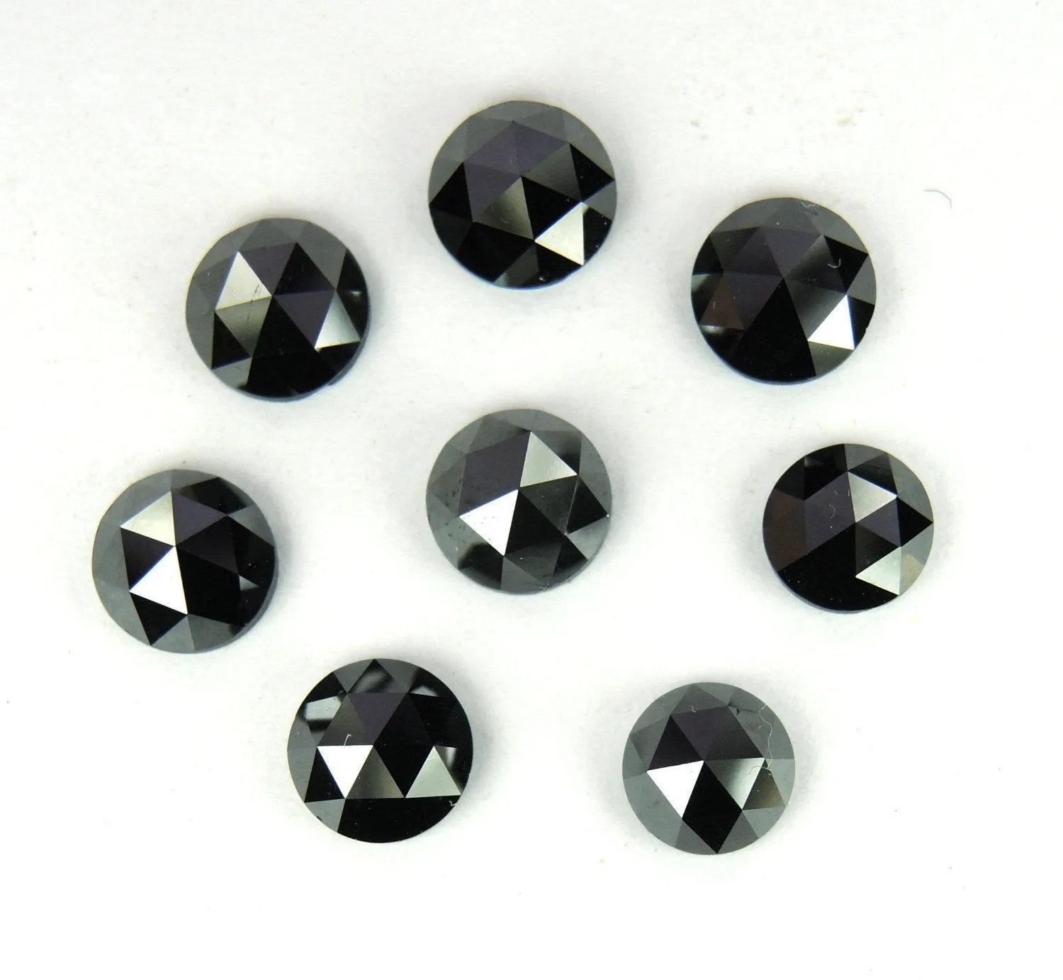 Natural Black Round Rose Cut Loose Diamond, 1.00 Ct, I3 Clarity, 1.0 to 3.30 MM, Q40