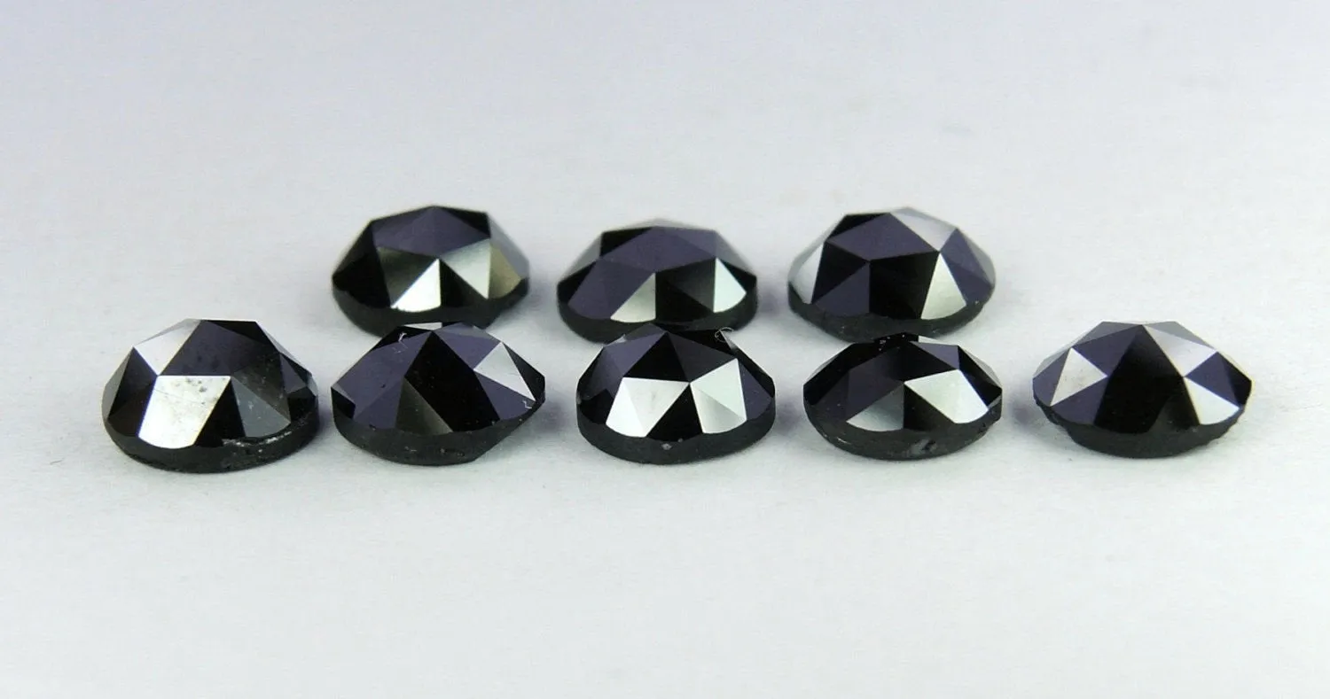 Natural Black Round Rose Cut Loose Diamond, 1.00 Ct, I3 Clarity, 1.0 to 3.30 MM, Q40