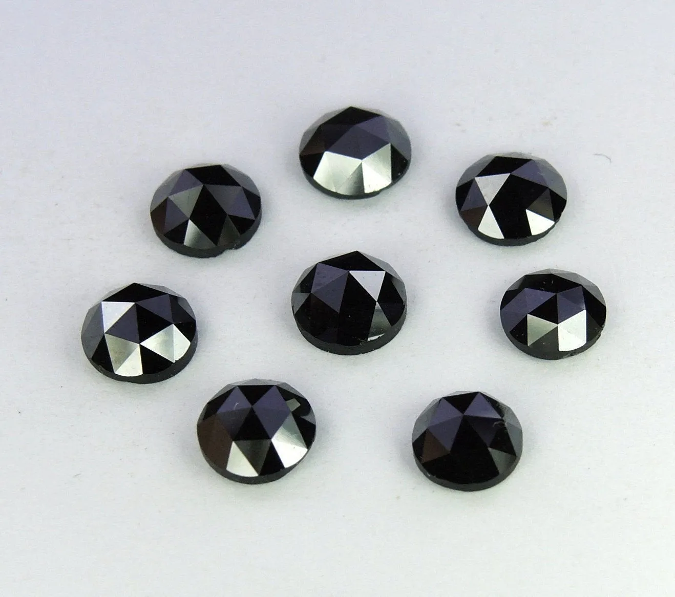 Natural Black Round Rose Cut Loose Diamond, 1.00 Ct, I3 Clarity, 1.0 to 3.30 MM, Q40