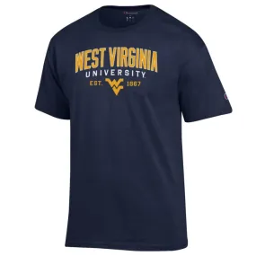 navy west virginia university t-shirt for men champion