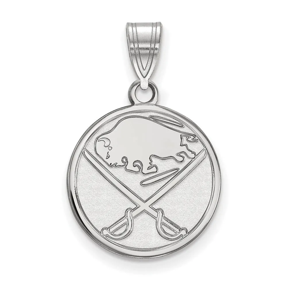 NHL Buffalo Sabres Medium Pendant - 10k White Gold