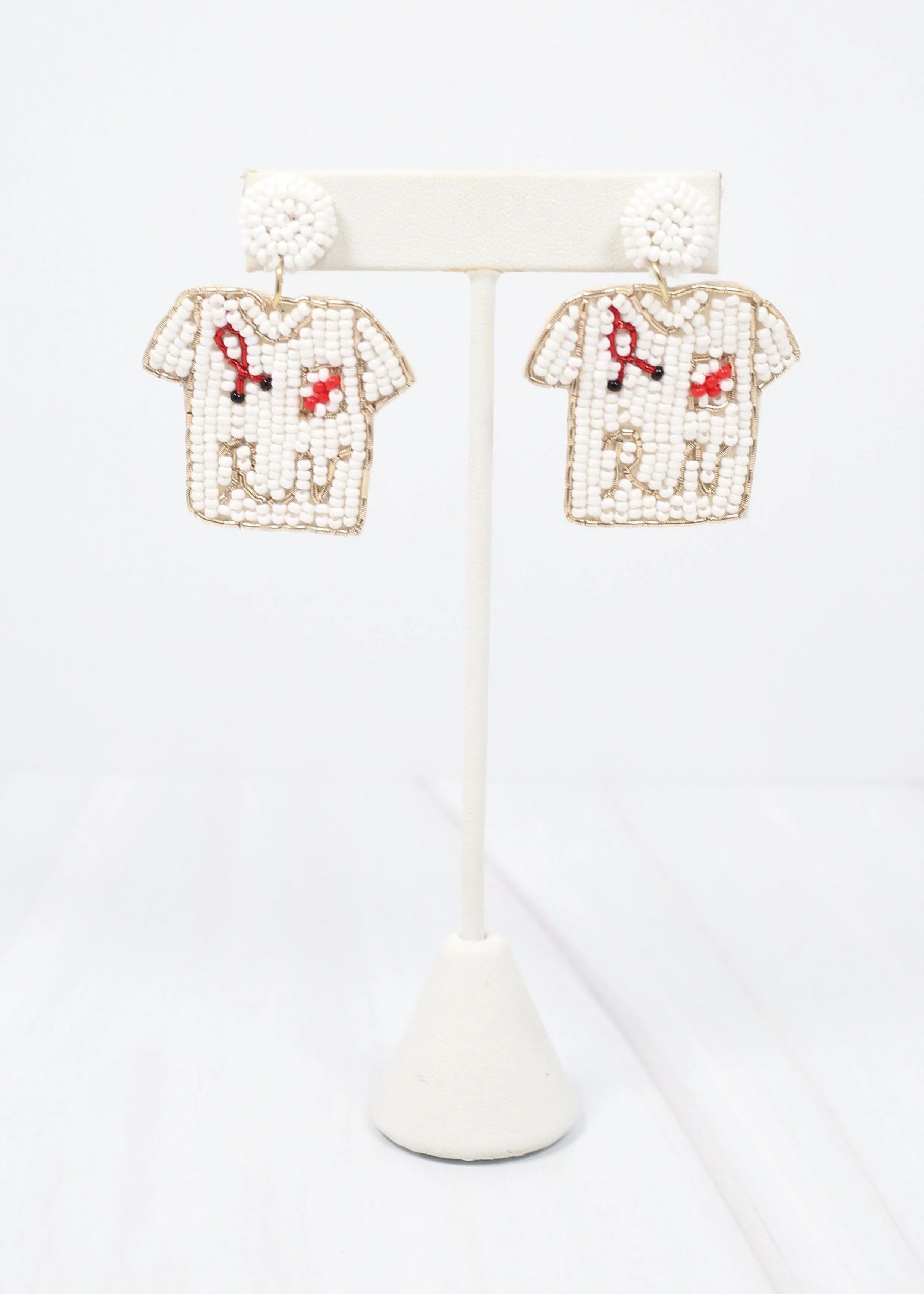 Nurse Scrubs Beaded Earring - WHITE - Buy Now - Limited Time Offer