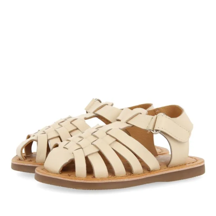 OFF-WHITE LEATHER BABY CRAB-STYLE SANDALS HARRAH