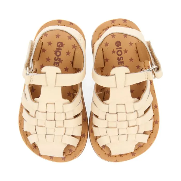 OFF-WHITE LEATHER BABY CRAB-STYLE SANDALS HARRAH