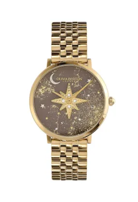 Olivia Burton Celestial Nova Grey Dial Bracelet Gold Plated Watch for Women