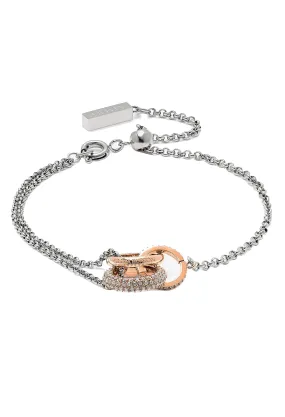 Olivia Burton Entwine Bracelet - Stainless Steel RGP with Crystal