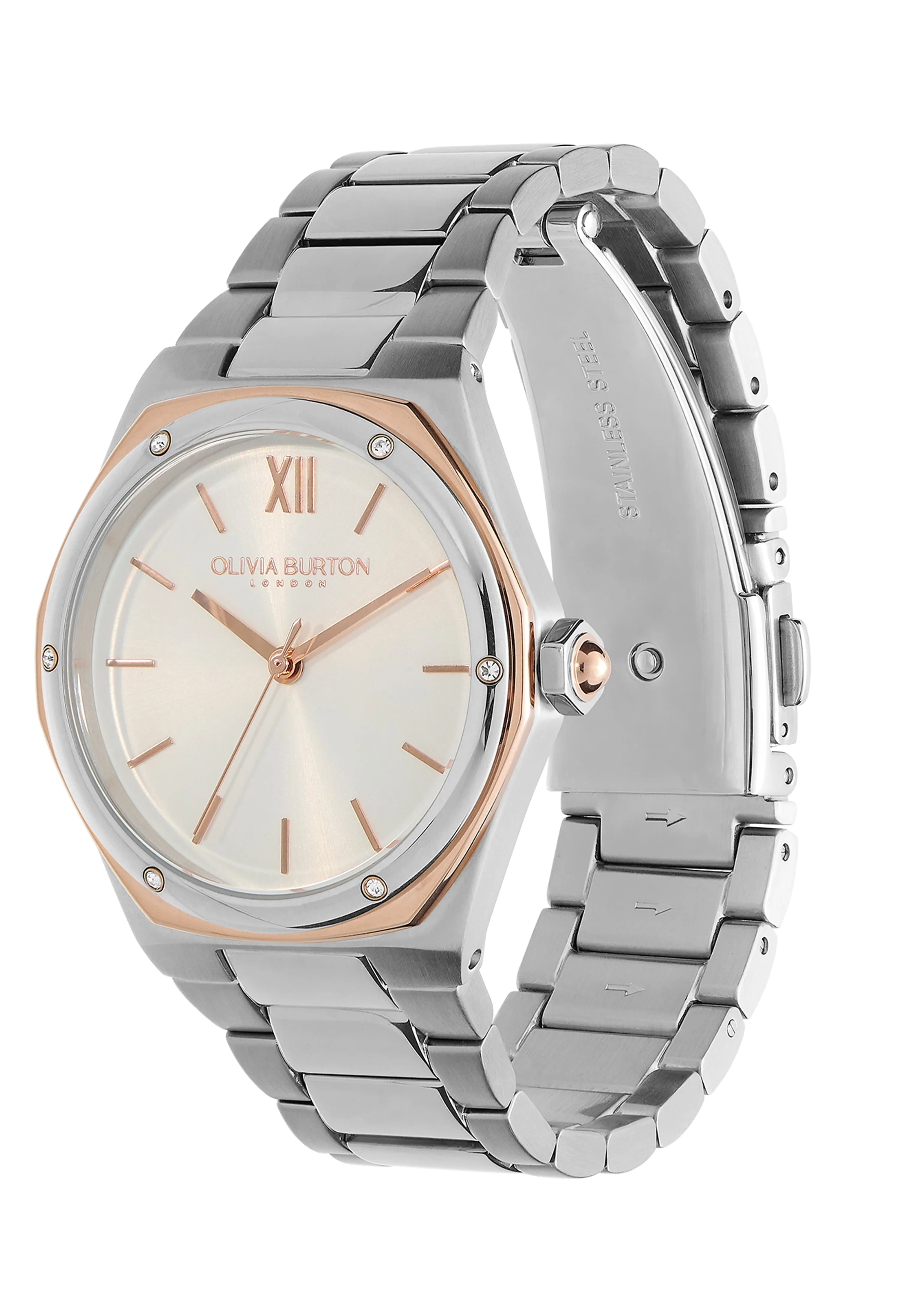 Olivia Burton Sports Luxe Hexa Two Tone Watch for Ladies.