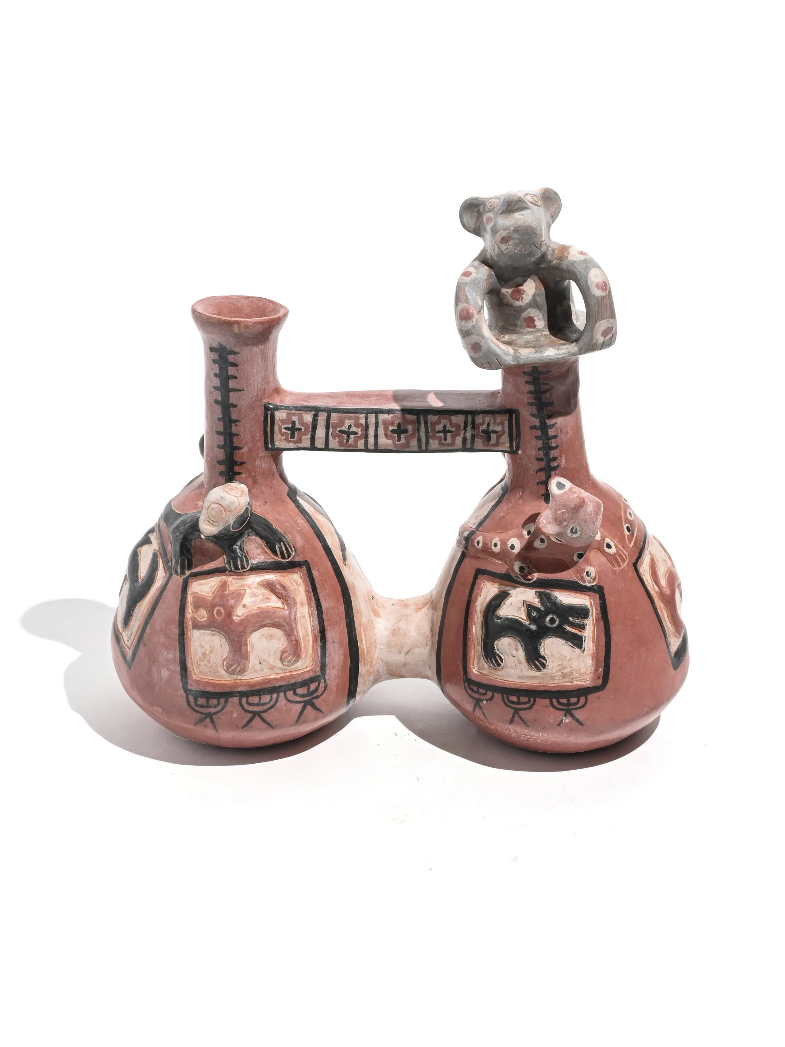 Peruvian Whistling Vessel - Female Cougar: Huaco Silbador for Sale