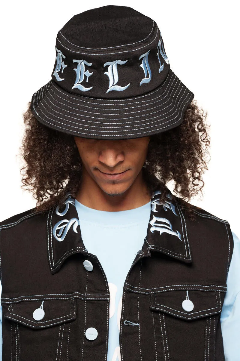 Pheelings Bucket Hat - Jet Black/Columbia Blue