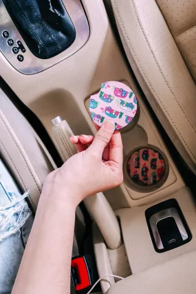 Pink Camper Car Coasters x2