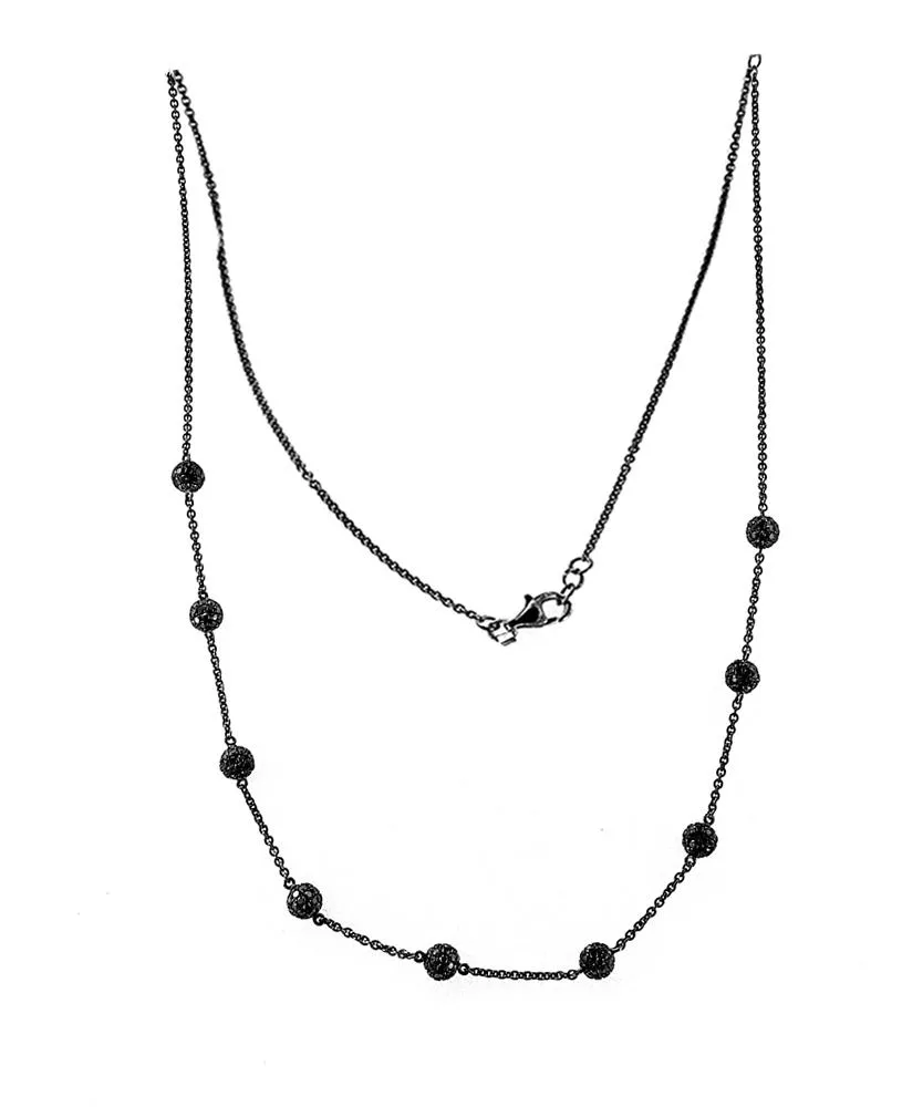 PVD Black Diamond Necklace | 4CT AAA Quality Black Diamonds