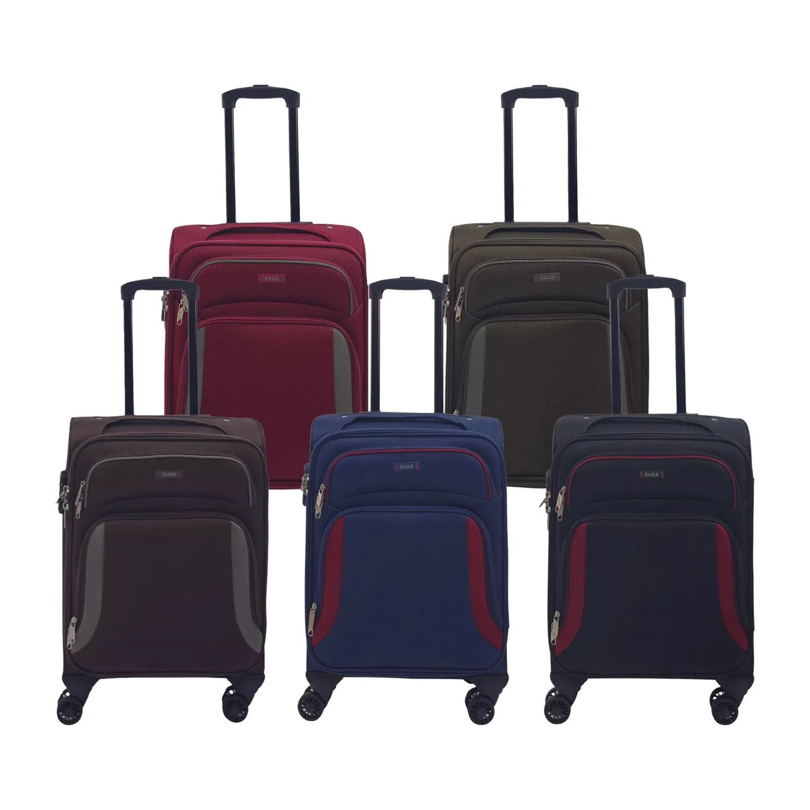 Soft Shell Cabin Suitcase 55 x 40 x 20 cm Lightweight Luggage Suitable for Easyjet, Ryanair